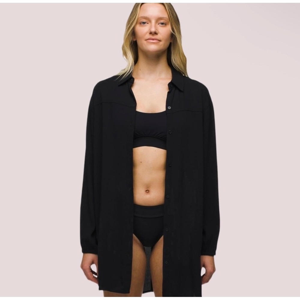 Prana Fernie Swim Coverup Tunic Top XS‎ Relaxed Oversized Vacation Beach Tencel